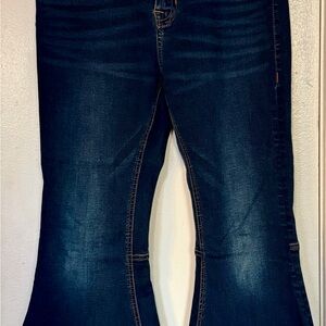 Rock & Roll Cowgirl Deep Blue Wide Leg Jeans